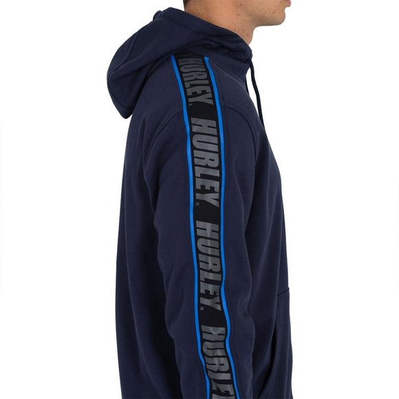 Hurley Men's Blocked Full Zip Fleece Hoodie Track Jacket - Blue - Picture 8 of 10